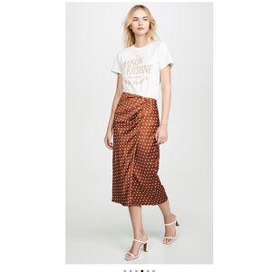 J.O.A Twist Detail Overlap Skirt. Color: Rust. Size: S